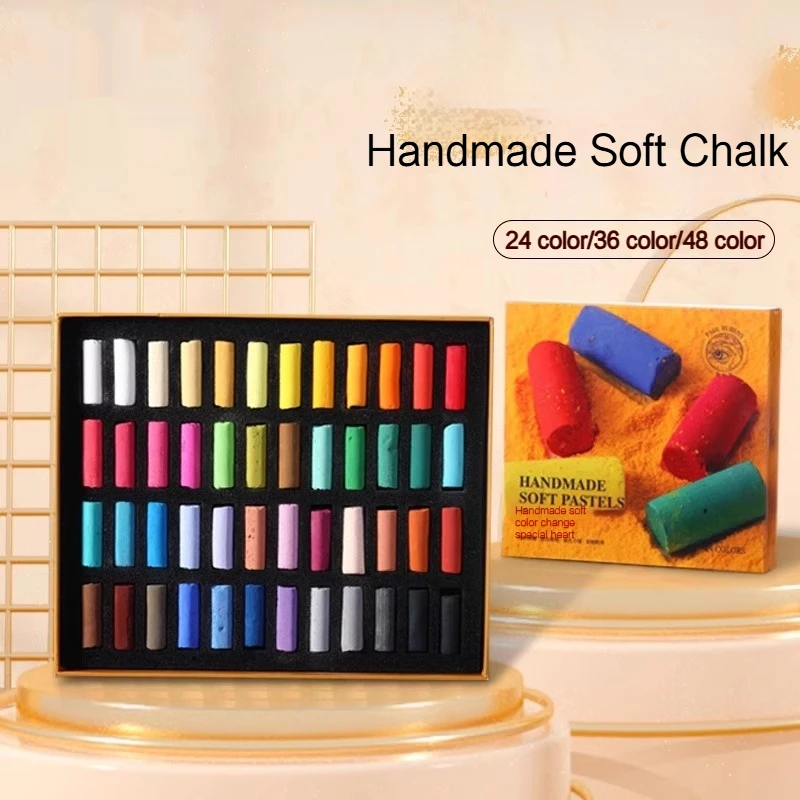 24/36/48Color handmade Soft Chalk Pastels Set for Artist Graffiti Drawing Coloring Art Stationery Supplies Overlapping Non Toxic