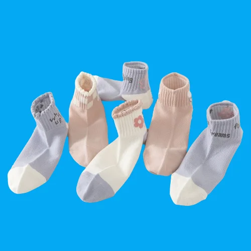 5/10 Pairs Women's Short Socks Cotton Shallow Summer Thin Style Ins Trendy Summer Medium Short Socks Mesh Socks