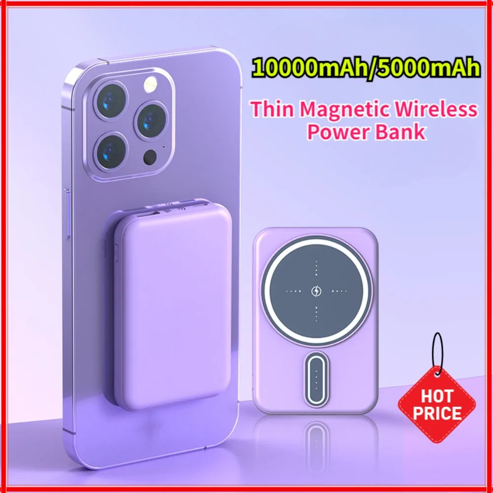 

10000mAh Mini Thin Magnetic Wireless Power Bank Fast Charging Portable External Battery for Magsafe for IPhone15 14 13 12 Pro