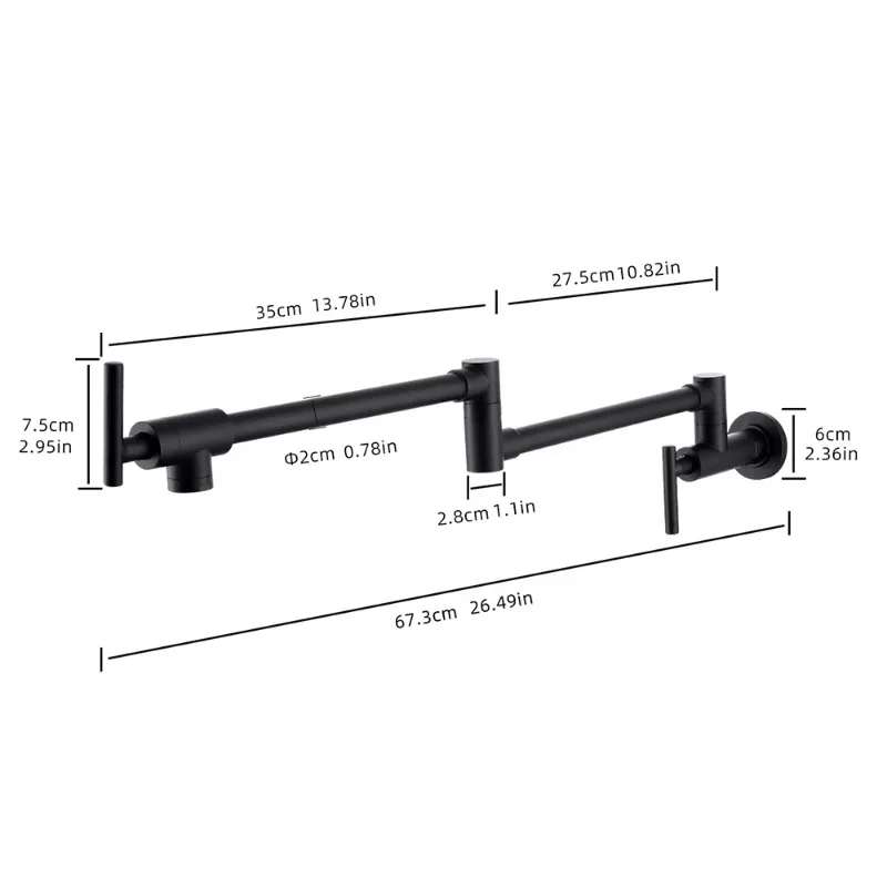 رائجة البيع 3.11 واحدة الباردة للطي ماتي الأسود صنبور المطبخ 360 درجة للتدوير السيراميك المعاصرة جدار وعاء حشو ل #5