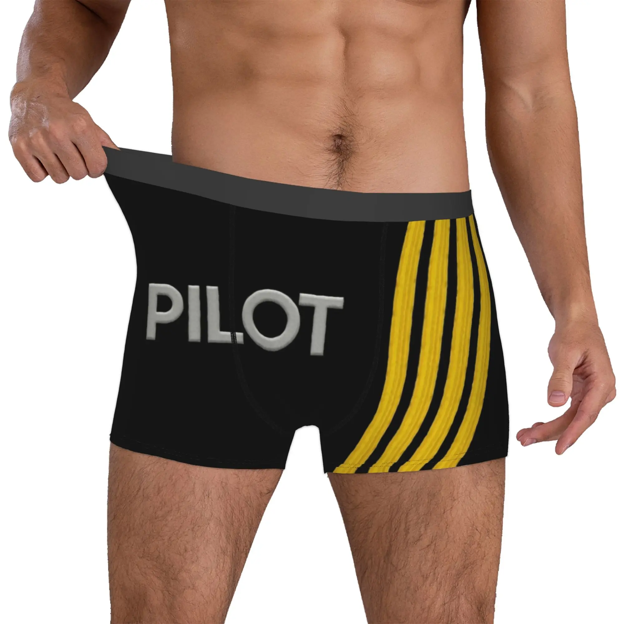 

Pilot Captain Stripes Boxers Shorts Mens Aviation Aviator Fighter Briefs Underwear Funny Underpants