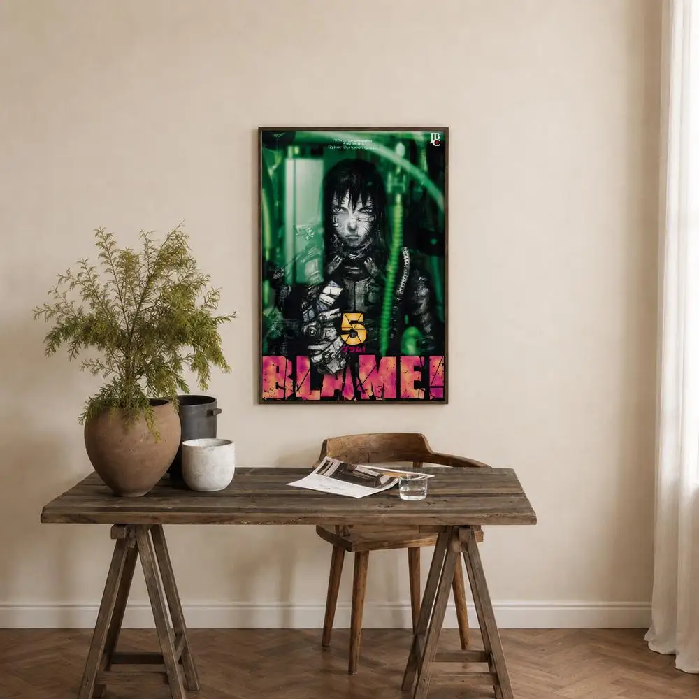 Anime BLAME! Poster Self‑Adhesive Waterproof PP Poster Coffee House Bar Wall Art Sticker Room Home Decor