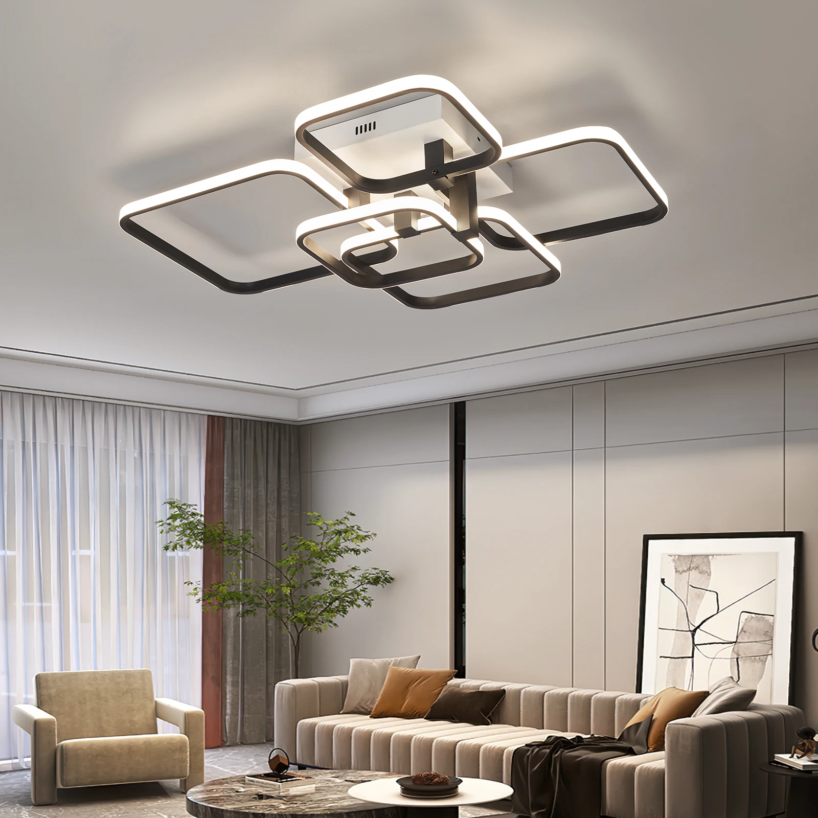 Lampadari a Led moderni soffitto per soggiorno camera da letto sala studio AC90-260V illuminazione interna lampada lampadario a Led in bianco e nero