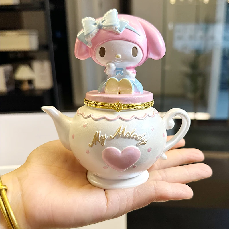 

Sanrio Melody Alice Teapot Jewelry Box Flower Basket Dessert Tray Strawberry Cake My Melody Ring Box Model Wedding Gifts