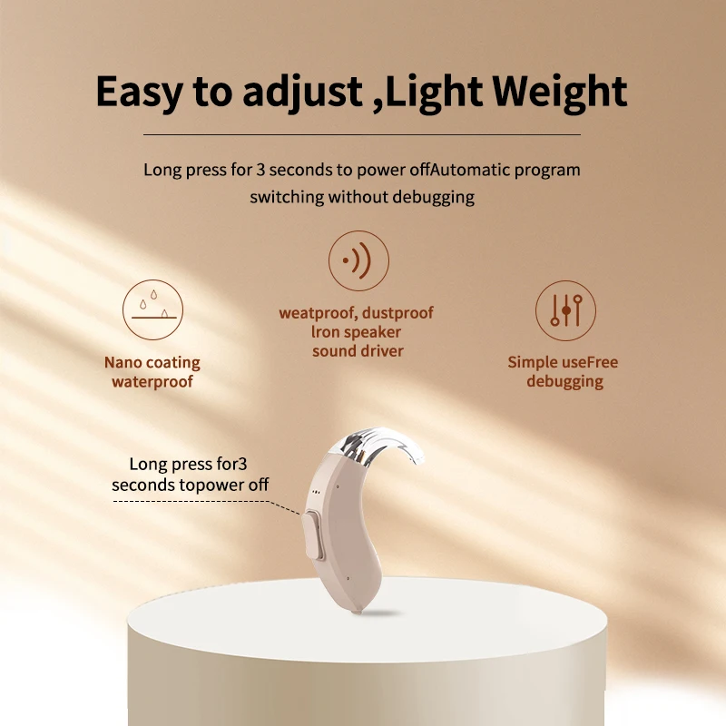 AcoSound L4 BTE-P Digital Programmable Elder Hearing Aids For Deafness Power Audifons Ear Sound Amplifier For Severe Elderly