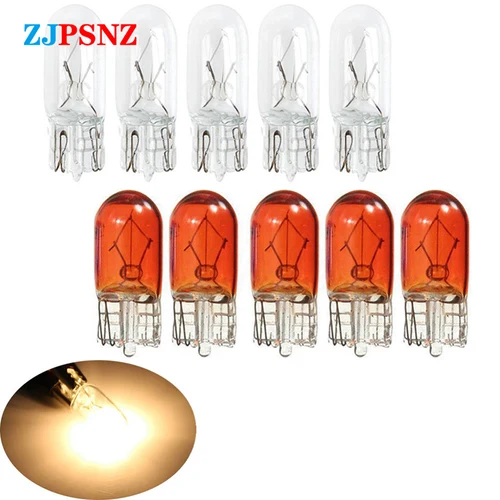 Bombilla de burbuja insertada T10, bombilla halógena de advertencia cálida, luz de giro, luz de marcha atrás, lámpara pequeña roja y blanca, 12V, 48V, 55V, 60V