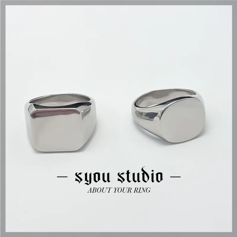 Simple Geometric Classic Stainless Steel Rings Unisex Party Gift For Men Vintage Women Unisex Circle Jewelry Metal Wholesale