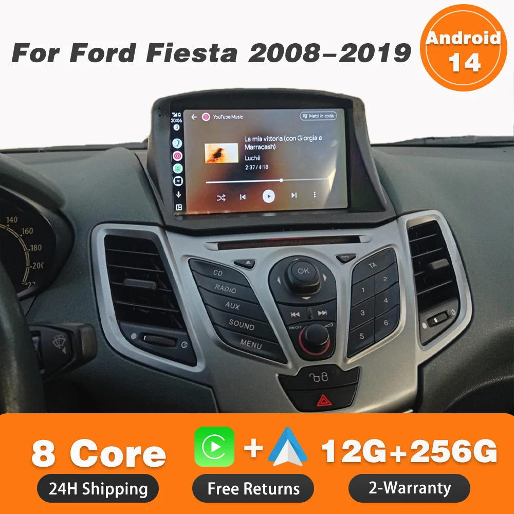 

Car Radio For Ford Fiesta 2008-2019 Android 14 Multimedia Video Player Navigation Auto GPS Head 4G Autoradio dvd 2din no 2din