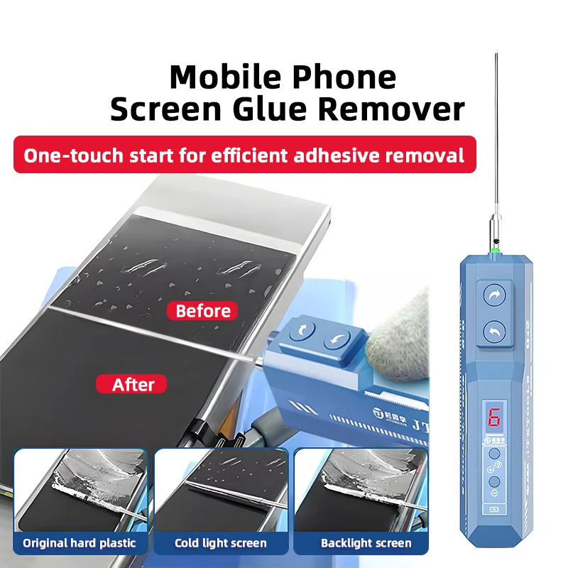 

JTX Mobile Phone Screen Glue Remover One-touch Efficient Adhesive Removal with Speed Adjustment & Green LED Light