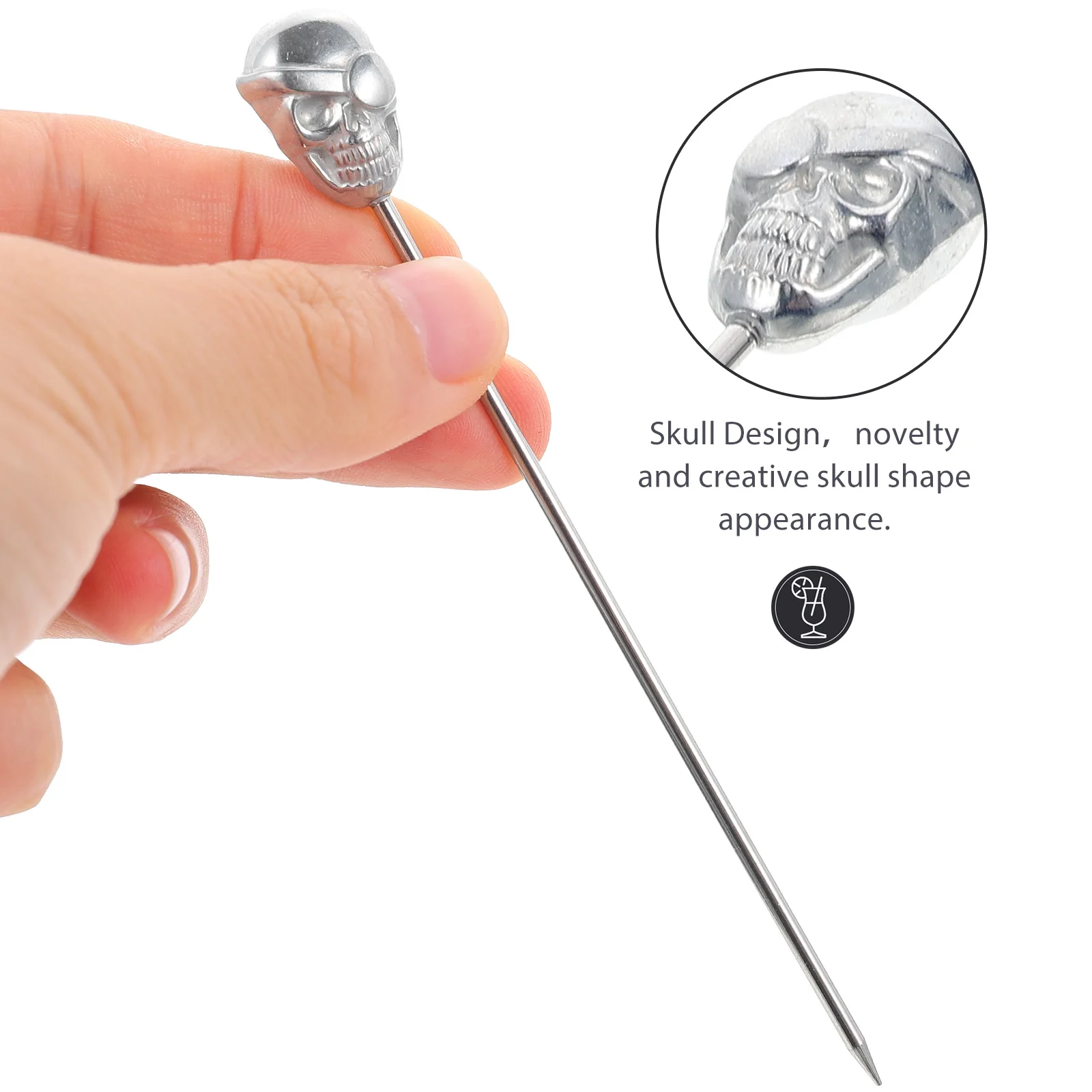 

2Pcs Creative Skull Fruit Picks Stainless Steel Dessert Toothpicks for Party Home Hotel Decoration Functional Tools