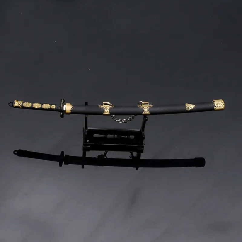 22cm/8.66in Sword & Sorcery Tsurumaru Taijutsu Alloy Sword With Sheath Katana Knife Game Peripheral Weapon Model Props Ornaments