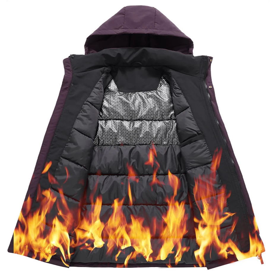 الشتاء سترات الرجال سترة واقية مقاومة للماء سترة موضة معطف البضائع غير رسمية الذكور سترات سميكة ملابس خارجية في الهواء الطلق حجم كبير 11XL #3