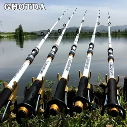 GHOTDA 2.1M -3.6M Carp Fishing Rod feeder Hard FRP Carbon Fiber Telescopic Fishing Rod fishing pole