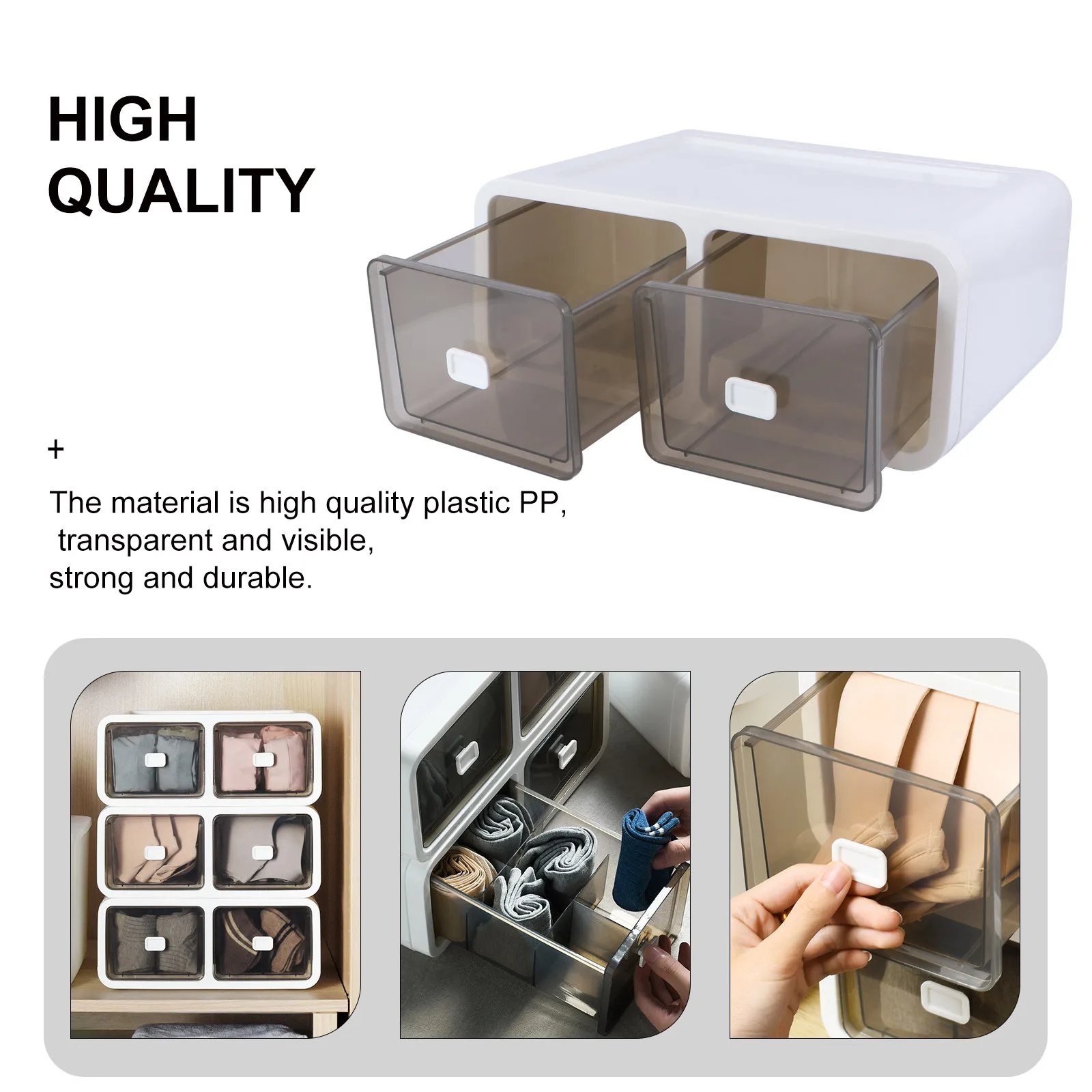 

1Pcs Tan Drawer Type Storage Box for Underwear Socks Efficient Use of Material Long Term Use Storage Box