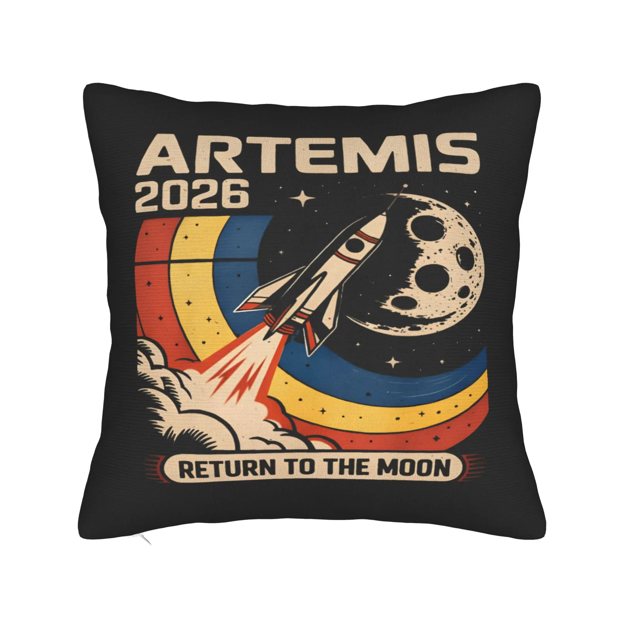 Pillow Cover Artemis II Back to the Moon 2026  Vintage Pillow Case For Sofa Home Decor Pillowcases