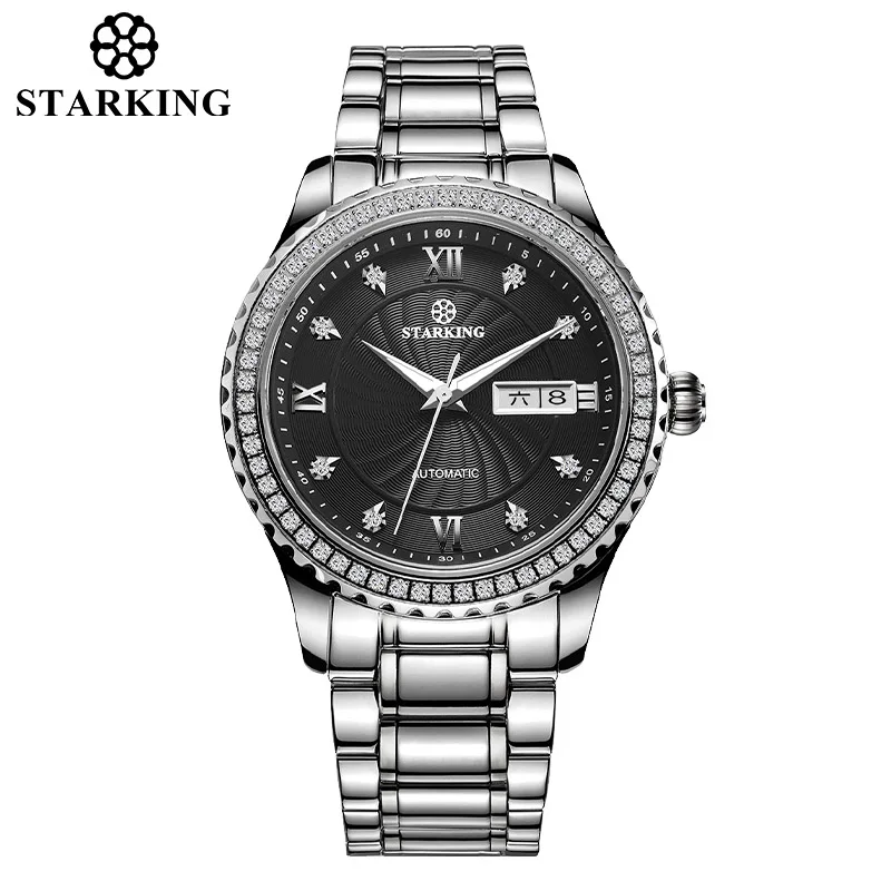 STARKING 316 Steel Case Luxury Watches for Men Mechanical Watch Sapphire Glass Stainless Steel 50M Waterproof Men watch