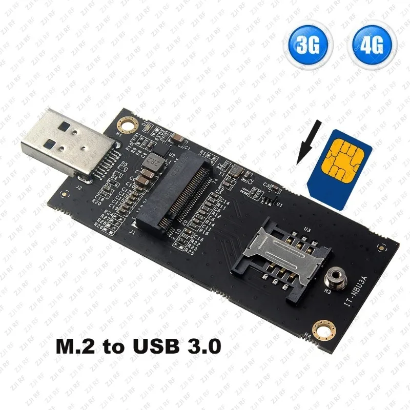

NGFF M2 3G/4G/5G WWAN Module To USB 3.0 Test Adapter Board/Header with SIM Slot Quectel