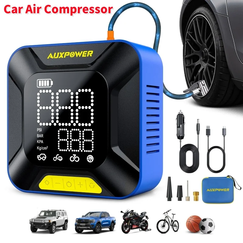 

150PSI 7800mAh Portable Car Air Compressor Electric Digital Display Tire Inflator Tyre Pump with Power Bank & Lighting Function