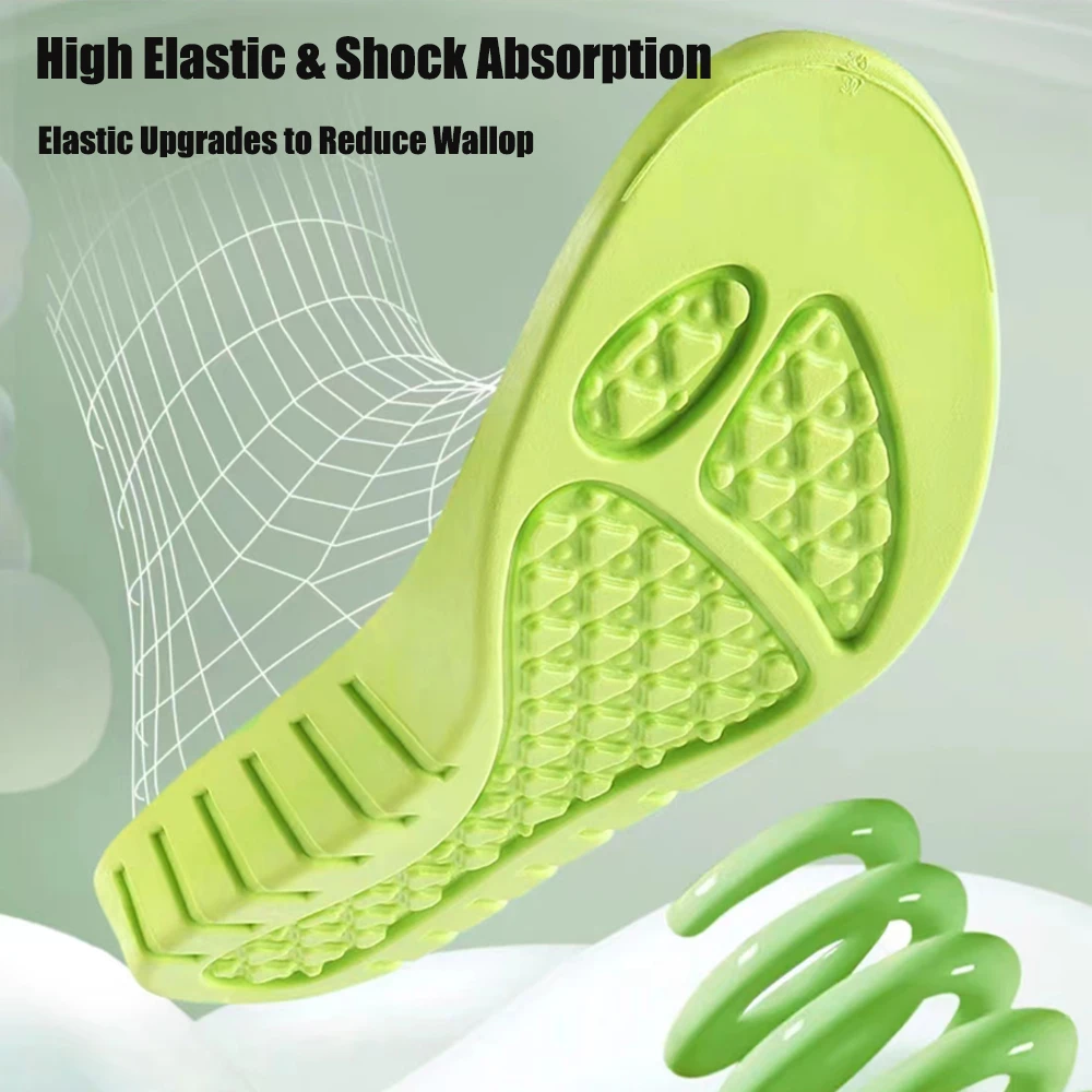 Latex Sport Insoles for Shoes Men High Elastic Shock Absorption Height Increase Template Inserts Arch Support Orthopedic Insoles