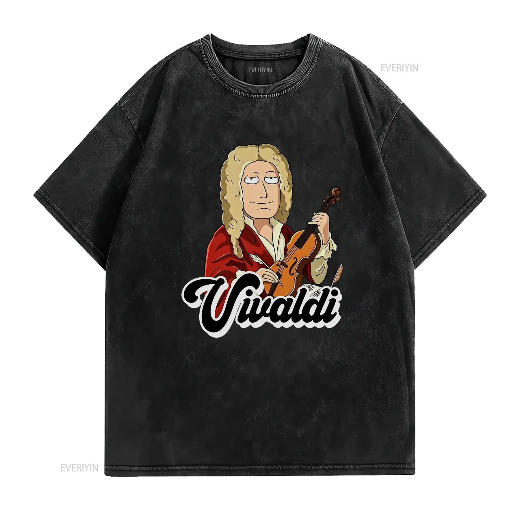 Antonio Vivaldi T Shirt Composer Classical Music vintage Washed Soft Unisex Stretched streetwear Comfortable