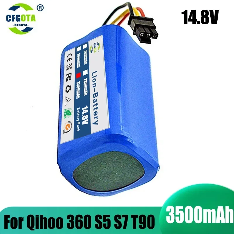 

100%.for Qihoo 360 S5 S7 T90 14.8v 3500mah Robot Vacuum Cleaner Battery Pack Robotic Vacuum Cleaner Replacement Batteries.