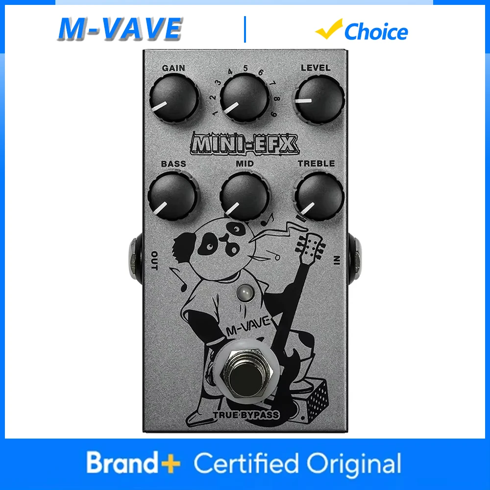 

M-VAVE MINI-EFX Педаль эффектов для гитары Heavy Metal Педаль с искажениями перегрузки для электрогитары 3-полосный эквалайзер True Bypass Гитарная педаль