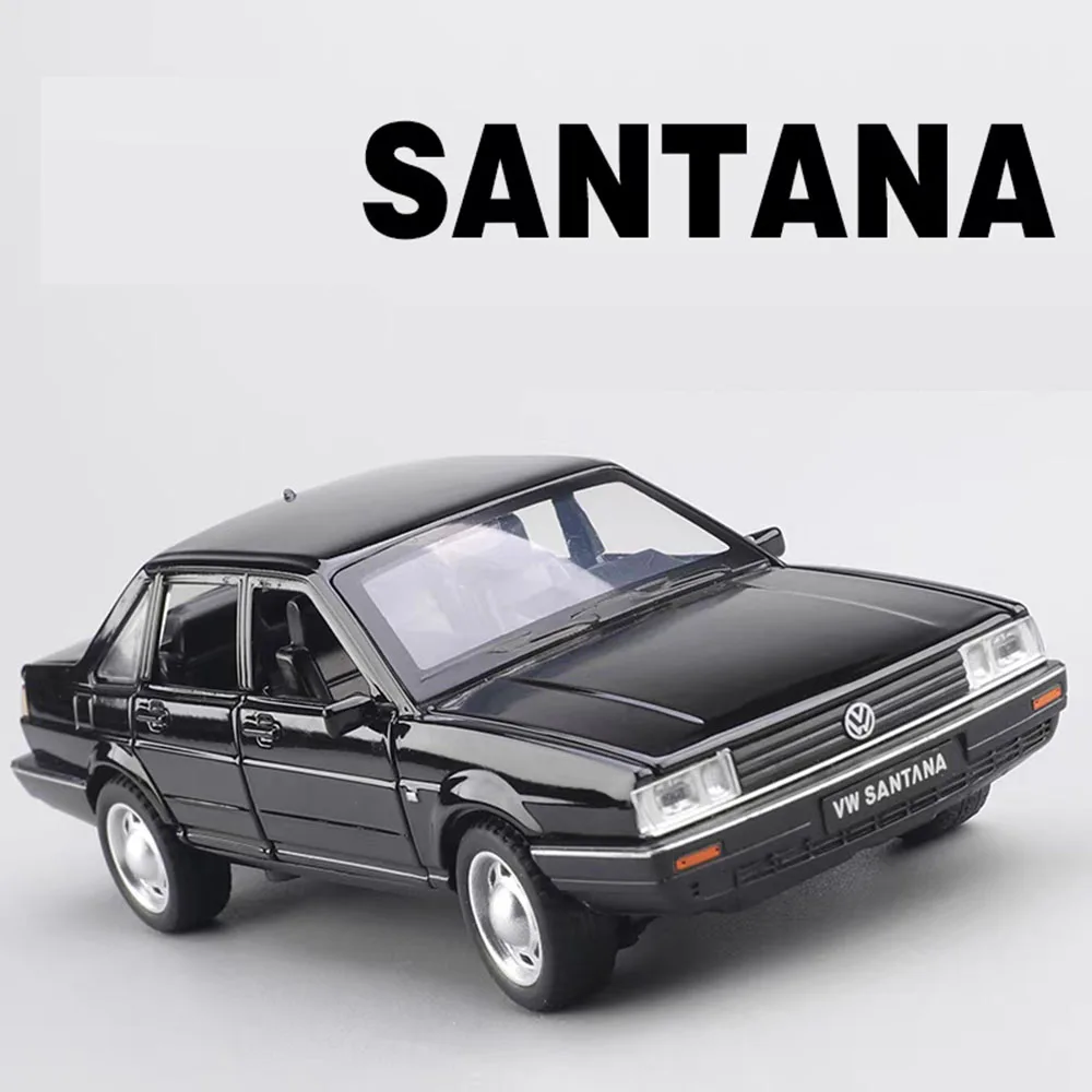 1:32 Volkswagen Santana Cars Toy Modelli pressofusi in lega Ruota tirare indietro Veicoli in miniatura con giocattoli interattivi per auto con suono leggero