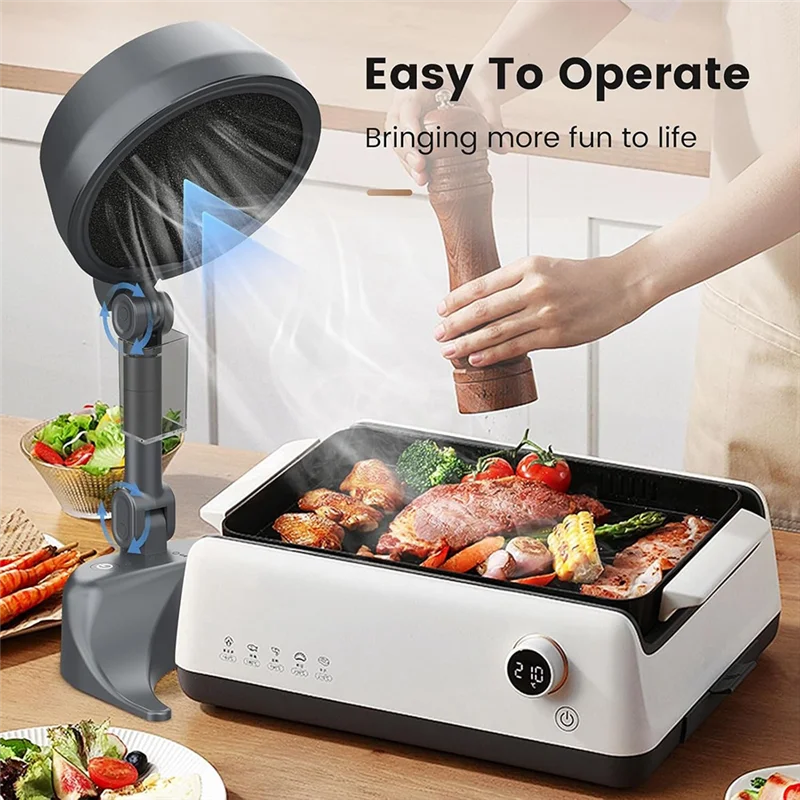 INLIG-Portable Range Hood For Cooking Portable Exhaust Fan Filtering Fumes With Low Noise For Kitchen,Indoor BBQ