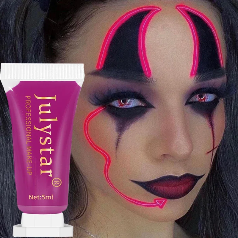 Halloween Face Body Painting Cream Waterproof fluorescente rosa verde nero bianco giallo Paint Cream Party Art Up trucco viso