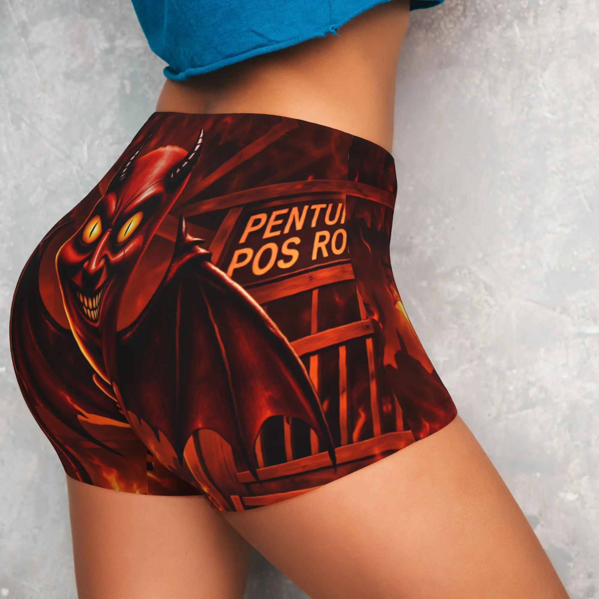 Custom Italian Brainrot 67 Tung Sahur Biker Running Workout Shorts for Women  Gym Athletic Yoga Shorts