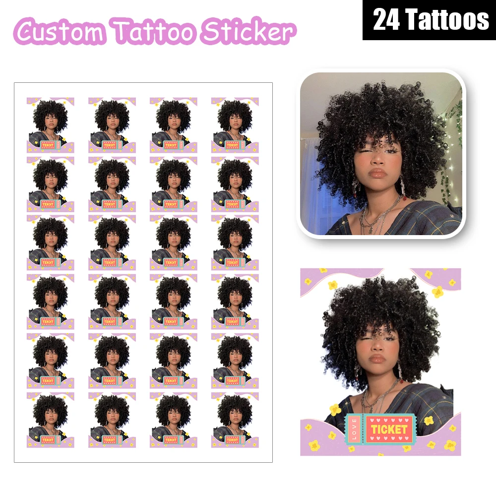 

24 дизайна фоторамка любовь билет красочные милые забавные цветы индивидуальные персонализированные водонепроницаемые временные татуировки наклейка поддельные татуировки