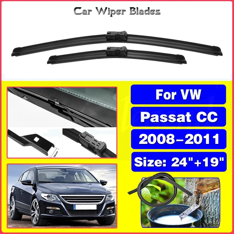 Car Wiper Blades for Volkswagen VW Passat CC 2008 2009 2010 2011 Windscreen Windshield Brushes Washer Car Accessories