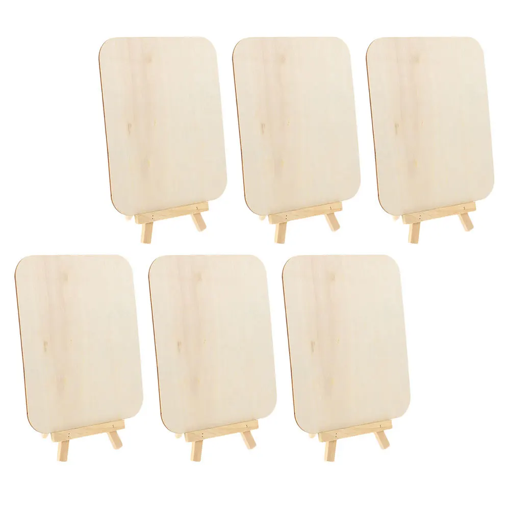 6 pezzi per bambini, tavoli da pittura in legno fai da te, pannelli da disegno non finiti per bambini, progetti artistici, decorazioni per la casa in stile naturale