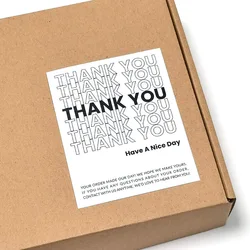 10-50pcs Rectangle Small Business Stickers Label, White Adhesive Boutique Box Packaging Stickers for Shipping Supply Gift Wrap
