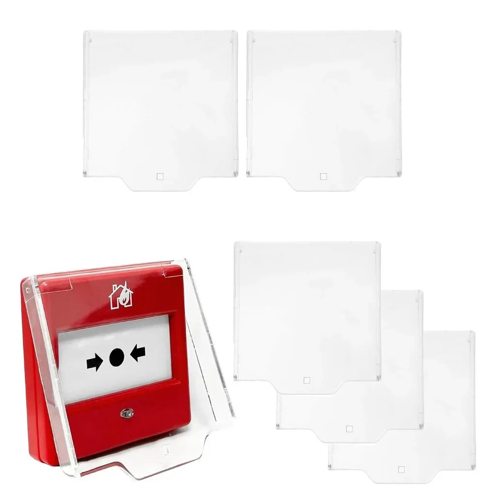 Clear Plastic Hinged Fire Alarm Call Point Cover for Menvier Gent KAC Fulleon Manual Break Glass Units 5 Pack Clear