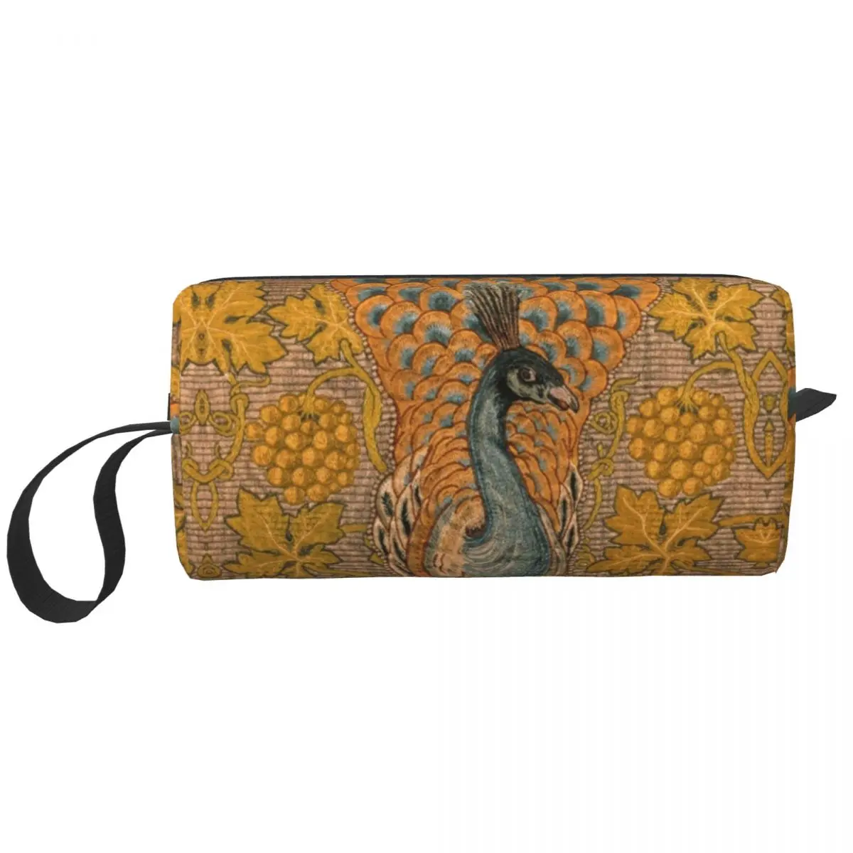 Travel William Morris Peacock And Vine Detail Toiletry Bag Bohochic Cosmetic Makeup Organizer Women Beauty Storage Dopp Kit Case