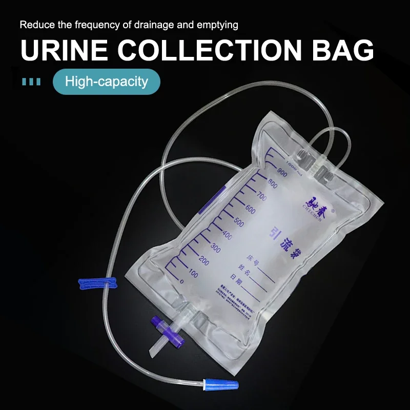 3Pcs 1000ML PVC Urine Bag With Outlet Valves Anti-Backflow Urinary Drainage Collection Bag For Medical Health Care