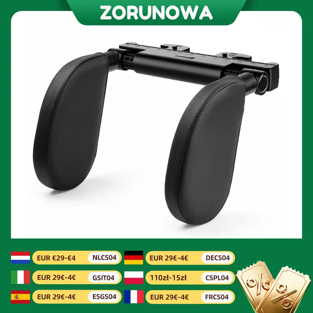 

Ergonomic 360° Adjustable Auto Cervical Pillow with Memory Foam & Side Pads One-Click Sleep Headrest for Car Travel BMW Benz