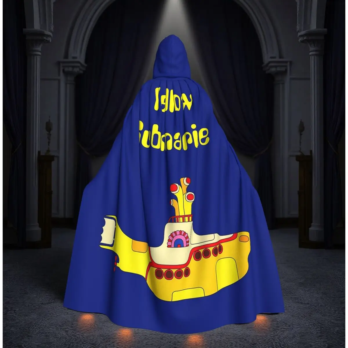 

Длинный плащ с капюшоном «Желтая подводная лодка» (Битлз), средневековый костюм ведьмы, накидка для косплея, плащ на Хэллоуин, унисекс для взрослых