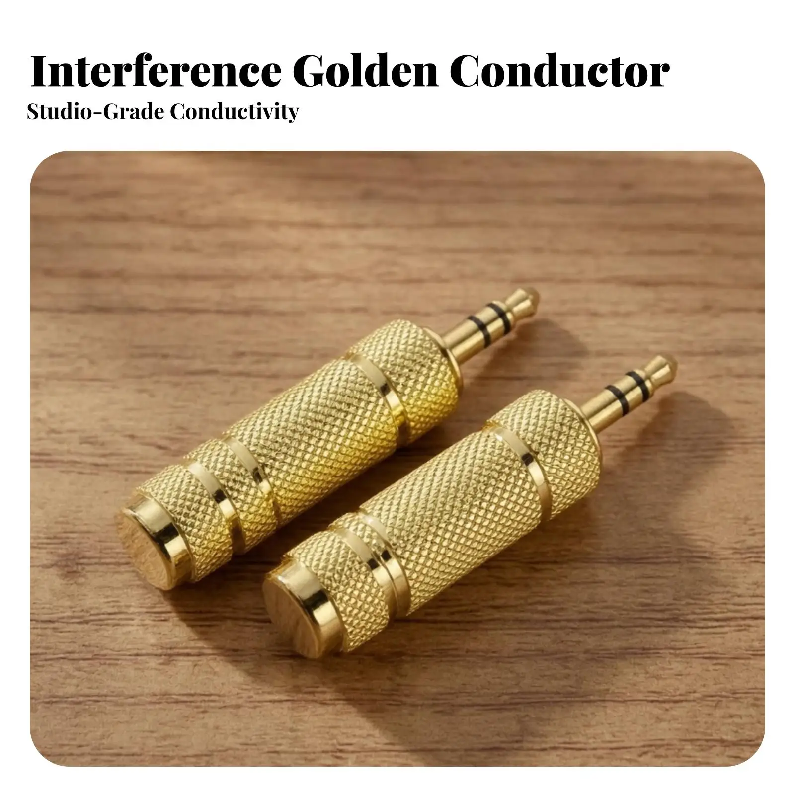 2 Pieces Metal Audio Adapter | Cylindrical Knurled BodyResistant, Audio Plug Adapter, for domestic systems