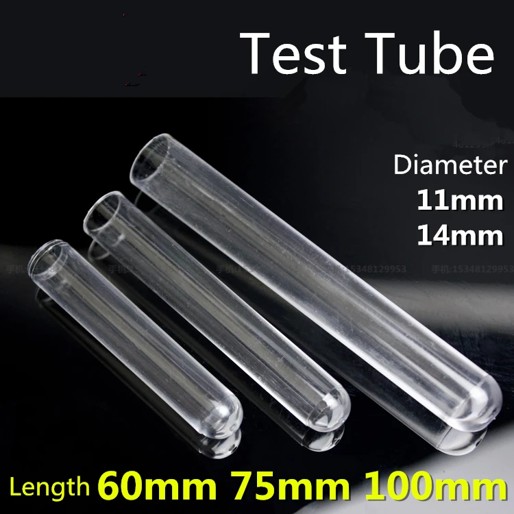 medical lab hard Plastic polystyrene Test Tube High transparency Clear Like Glass Experiment Biochemical laboratory supplie rack image 2