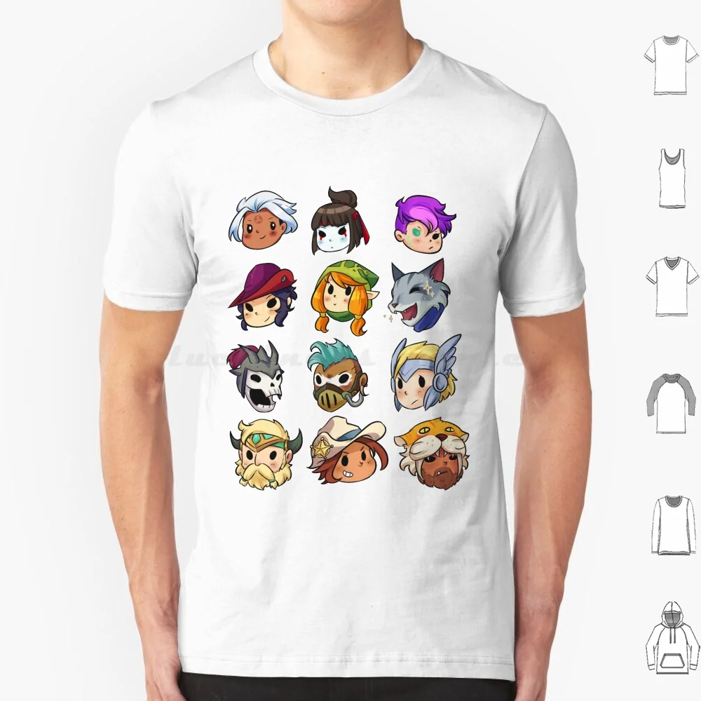 Brawlhalla Legends Set 2 Of 2 T Shirt Big Size 100% Cotton Gnash Brawlhalla Azoth Barraza Bodvar Hattori Cassidy Diana Ember