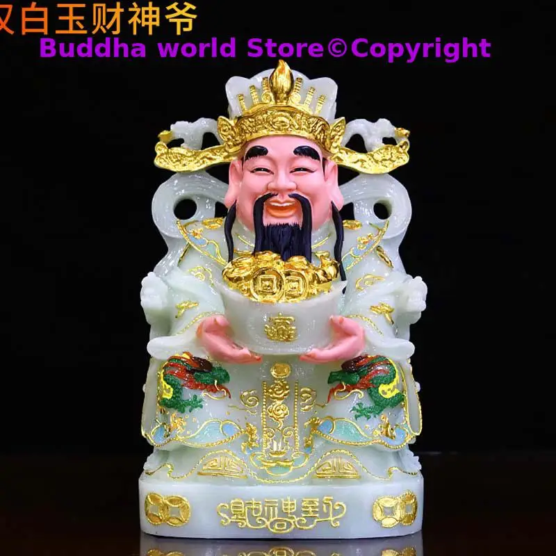 2025  jade gilding Good luck God of wealth Asia HOME SHOP Altar Bring money Recruit wealth CAI SHEN YE Mammon buddha God statue