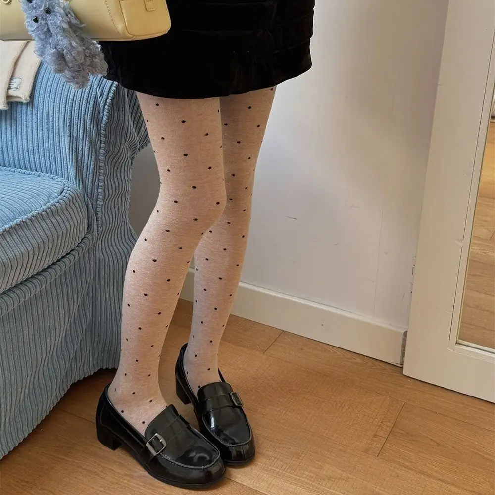 

Модные колготки в горошек, высокоэластичные женские леггинсы в крапинку, мягкие удобные женские вязаные чулки, модные Лолиты