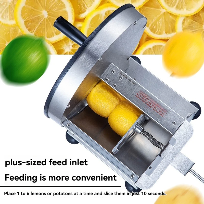 Imported Blade Stainless Steel Slicer, Commercial Milk Tea Shop Kitchen Tool for Lemon Potato Radish Slicing, Easy Clean