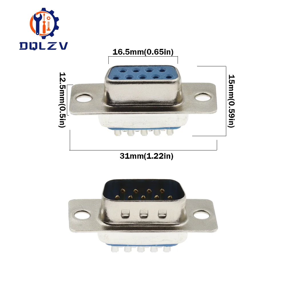 5/10PCS DB9 Adapter Connector Core RS232 Serial COM Plug Connectors Hole/Pin Female Male Port Socket DP9 Plastic Case