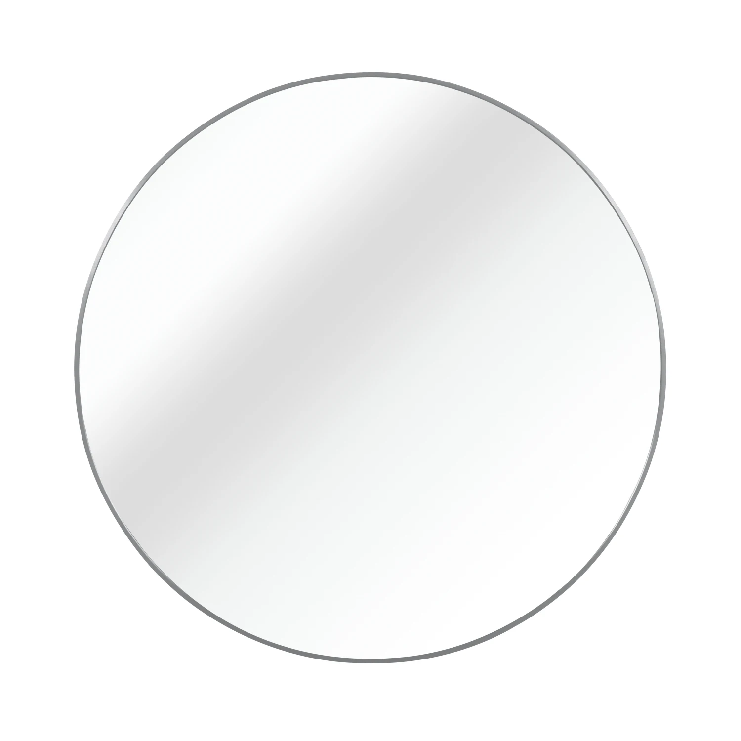 Silver 32 Inch Metal Round Bathroom Mirror