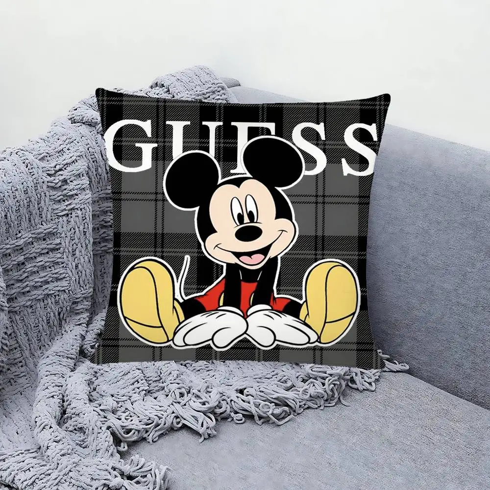 C-Disney M-Mickey Minnie G-GueSs كيس وسادة غطاء الوسادة لينة لطيف رمي كيس وسادة لسيارة أريكة المخدة البوليستر مع