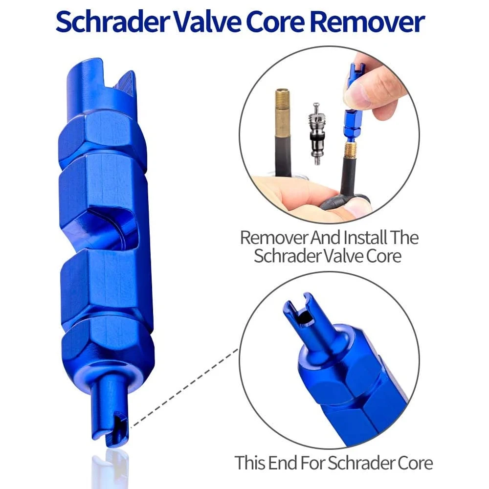 AQTQAQ 1 pz strumento di rimozione del nucleo della valvola Presta Schrader strumento di riparazione della valvola del pneumatico per bicicletta,