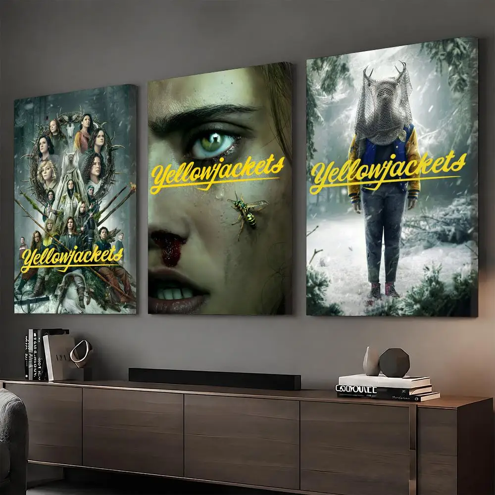 Classic TV Y-YellowjacketS Framed Wall Painting Ready to Hang Canvas Wall Art Poster for Bedroom Living Room Home Decor Gift